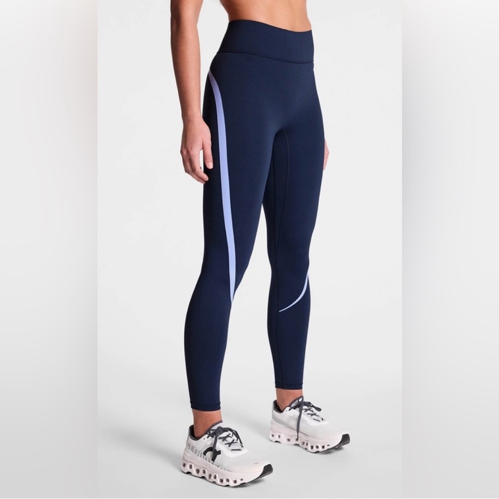 Bandier Center Stage Navy Lavender Blue Leggings